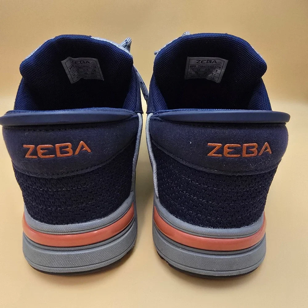 Zeba Hands-Free‎ Shoes Gray Blue Orange Mens 11 Slip On Walking Sneakers Knit